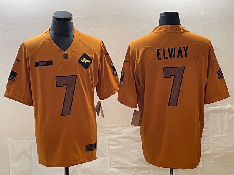 Men Denver Broncos #7 Elway brown Nike 2023 Salute To Service Limited NFL Jersey